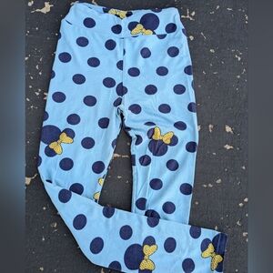 Blue Polka Dot Disney Minnie Mouse Girls Lularoe Leggings (Girls L/XL)